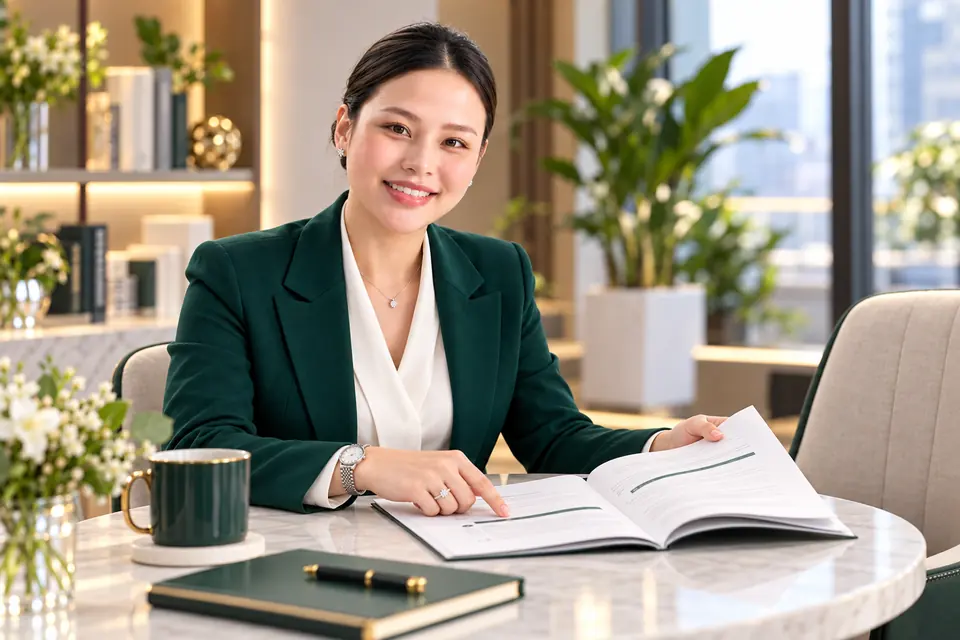 Hương Ly chuẩn bị tài liệu cho buổi trao đổi